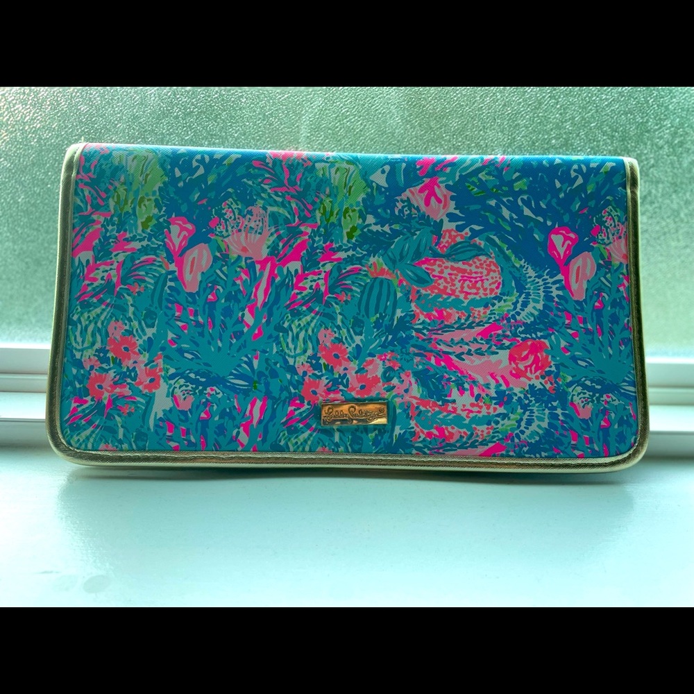 Lilly Pulitzer Blue and Pink Cosmetic Bag
